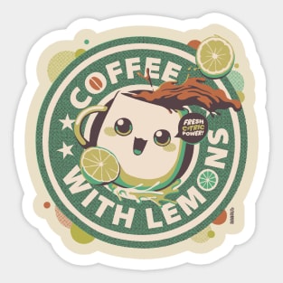 Lemon Coffee Cute Caffeine Lover Sticker